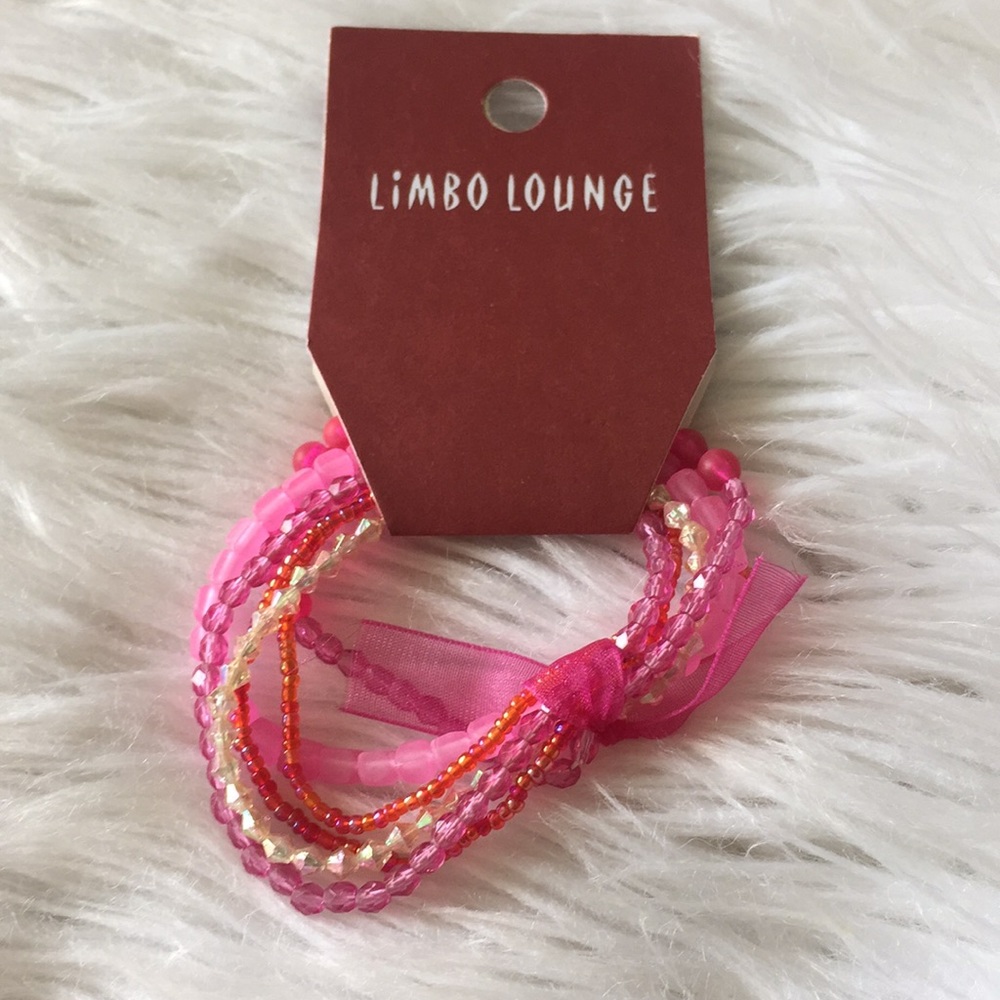Pink beaded bracelet set
